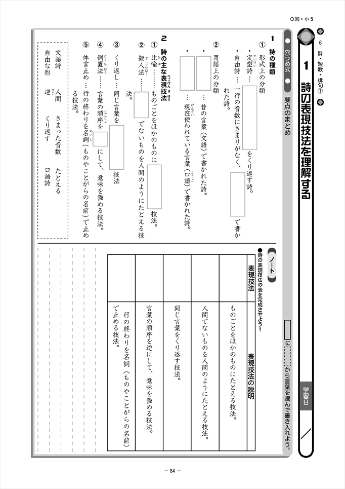 1.詩の表現技法を理解する